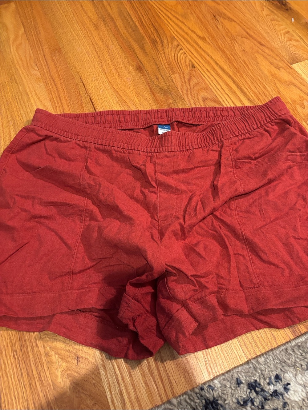 Old Navy Brick Red Elastic Waist Shorts